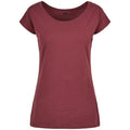 Cherry - Front - Build Your Brand Womens-Ladies Wide Neck T-Shirt