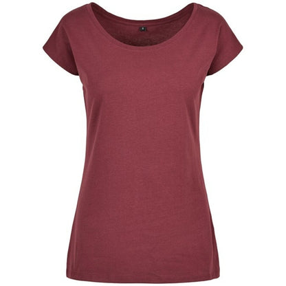 Cherry - Front - Build Your Brand Womens-Ladies Wide Neck T-Shirt