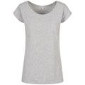 Heather Grey - Front - Build Your Brand Womens-Ladies Wide Neck T-Shirt