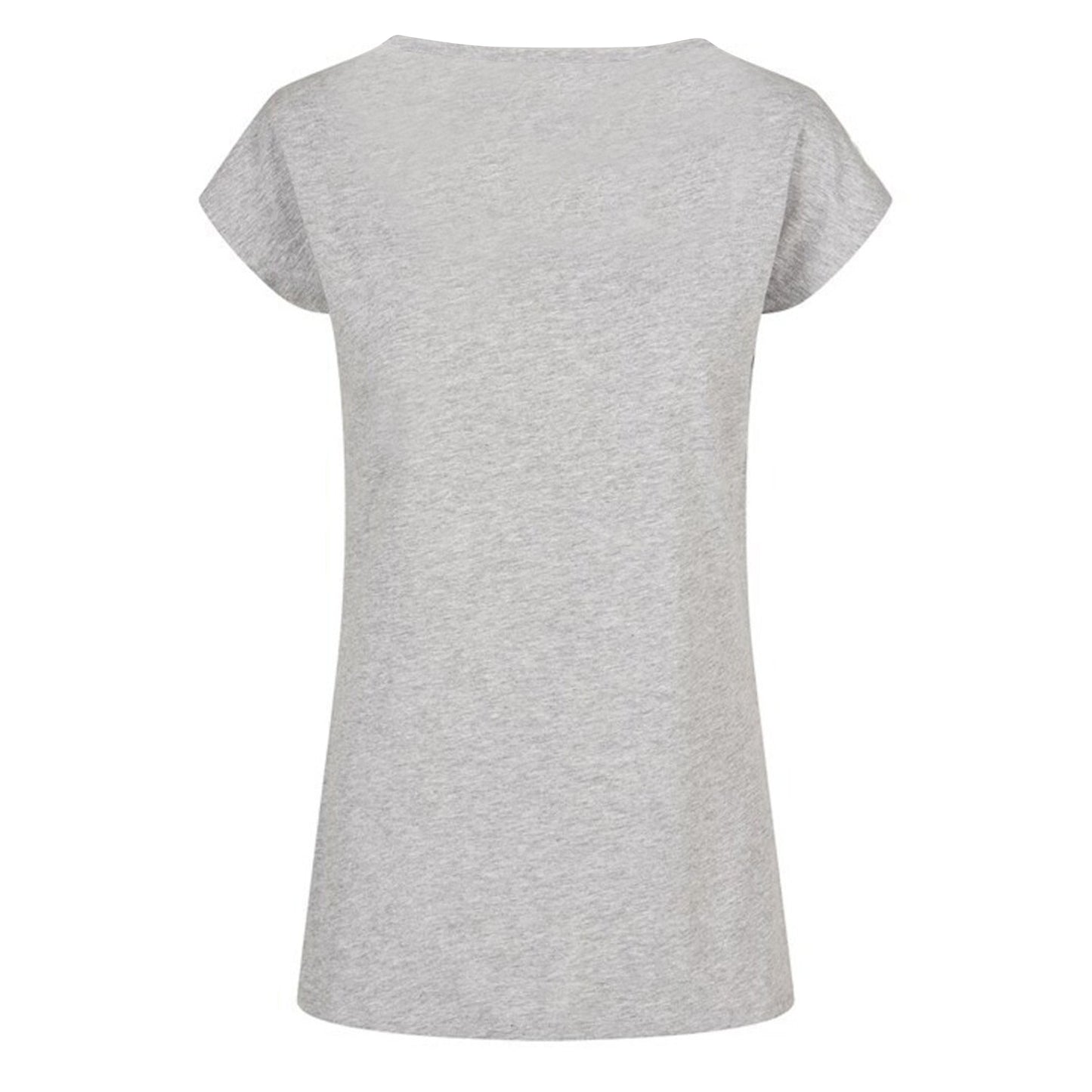 Heather Grey - Back - Build Your Brand Womens-Ladies Wide Neck T-Shirt