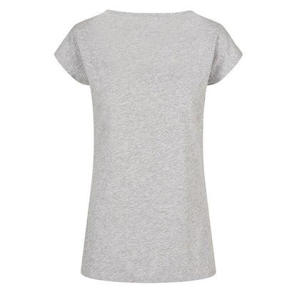 Heather Grey - Back - Build Your Brand Womens-Ladies Wide Neck T-Shirt
