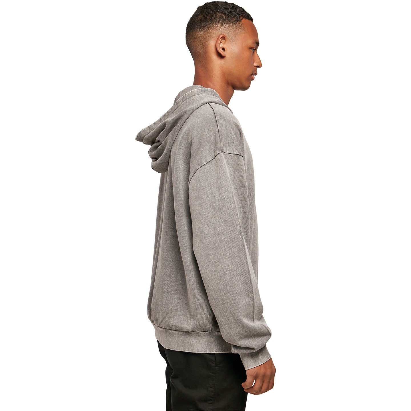 Asphalt - Lifestyle - Build Your Brand Mens Acid Wash Oversized Hoodie