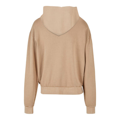 Union Beige - Back - Build Your Brand Mens Acid Wash Oversized Hoodie