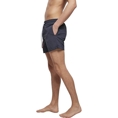 Navy - Side - Build Your Brand Mens Swim Shorts