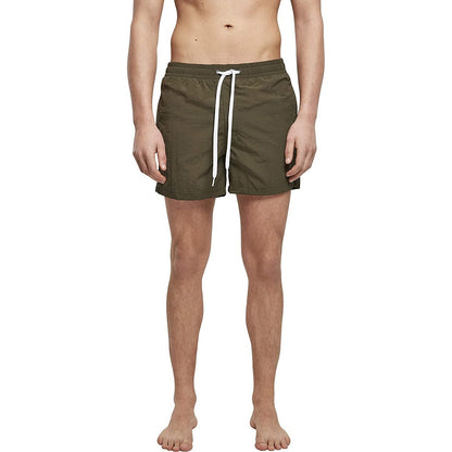 Olive - Front - Build Your Brand Mens Swim Shorts