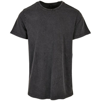 Black - Front - Build Your Brand Mens Acid Wash T-Shirt