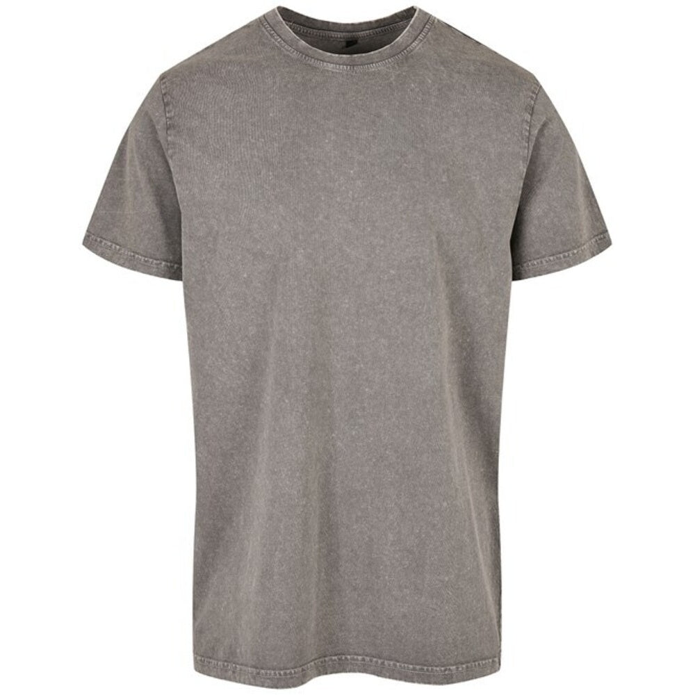 Dark Khaki - Front - Build Your Brand Mens Acid Wash T-Shirt