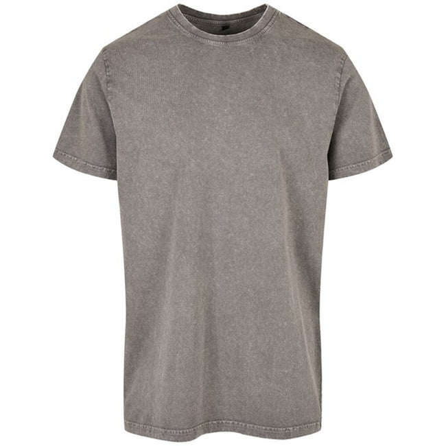 Dark Khaki - Front - Build Your Brand Mens Acid Wash T-Shirt