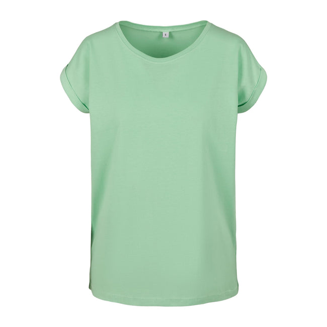 Neo Mint - Front - Build Your Brand Womens-Ladies Extended Shoulder T-Shirt