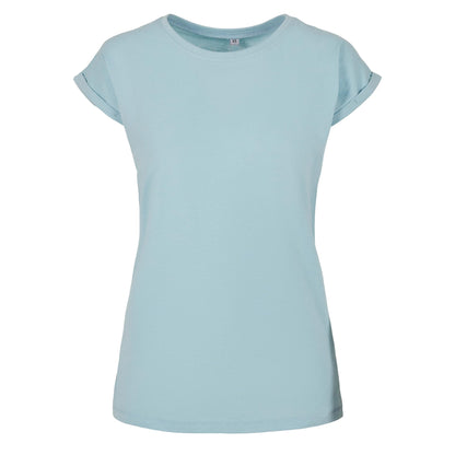 Ocean Blue - Front - Build Your Brand Womens-Ladies Extended Shoulder T-Shirt