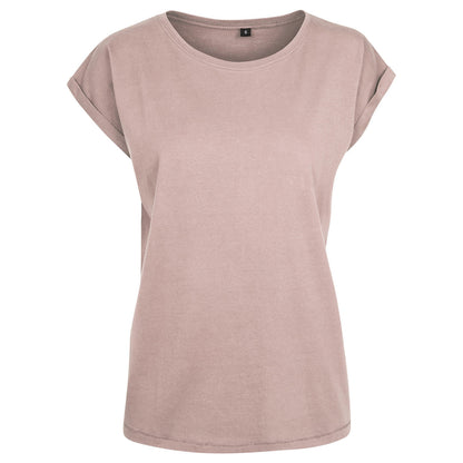 Dusk Rose - Front - Build Your Brand Womens-Ladies Extended Shoulder T-Shirt