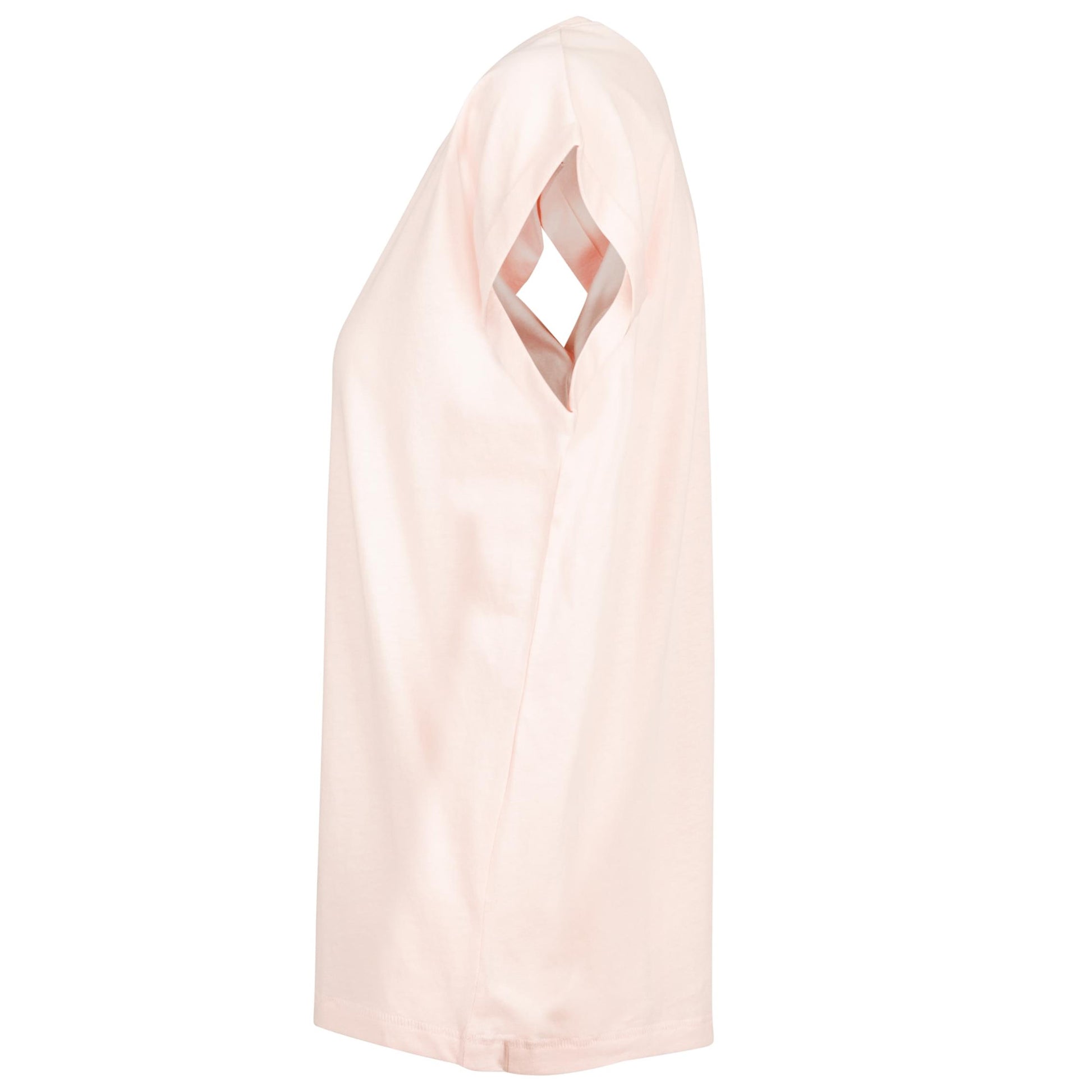 Pink - Side - Build Your Brand Womens-Ladies Extended Shoulder T-Shirt