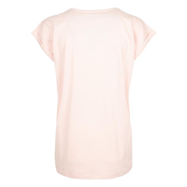 Pink - Back - Build Your Brand Womens-Ladies Extended Shoulder T-Shirt