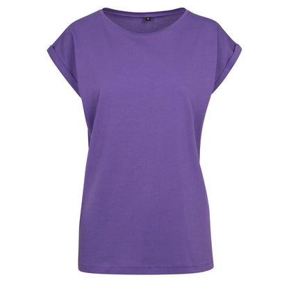 Ultra Violet - Front - Build Your Brand Womens-Ladies Extended Shoulder T-Shirt