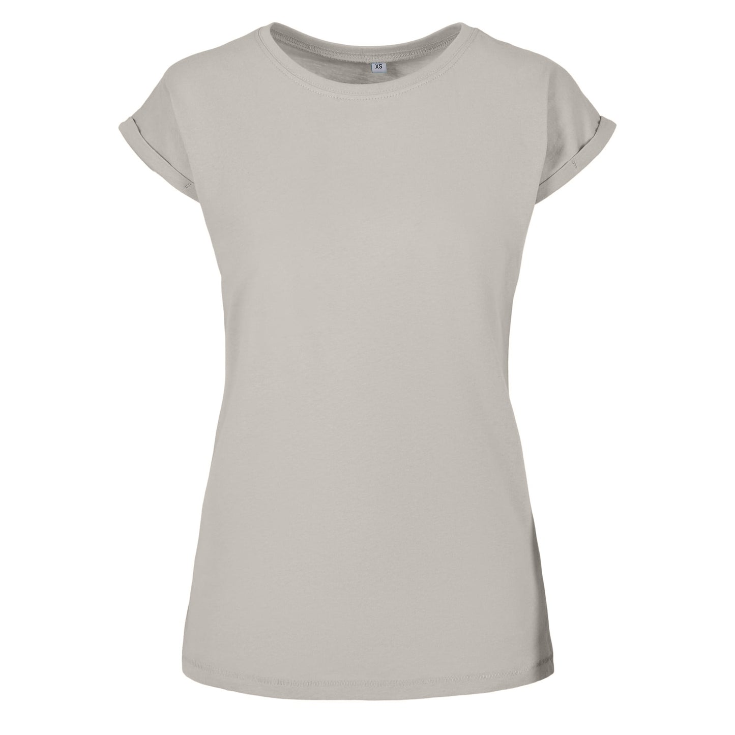 Light Asphalt - Front - Build Your Brand Womens-Ladies Extended Shoulder T-Shirt