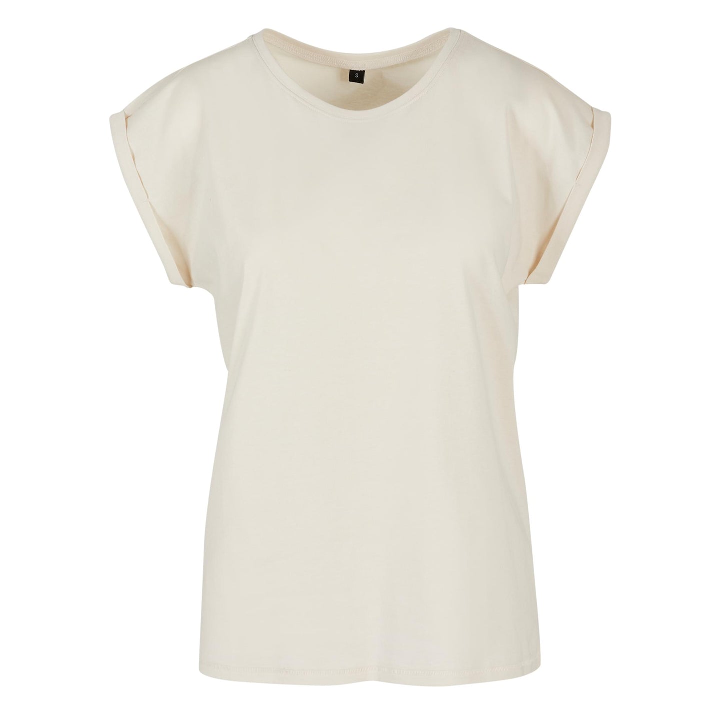 Sand - Front - Build Your Brand Womens-Ladies Extended Shoulder T-Shirt