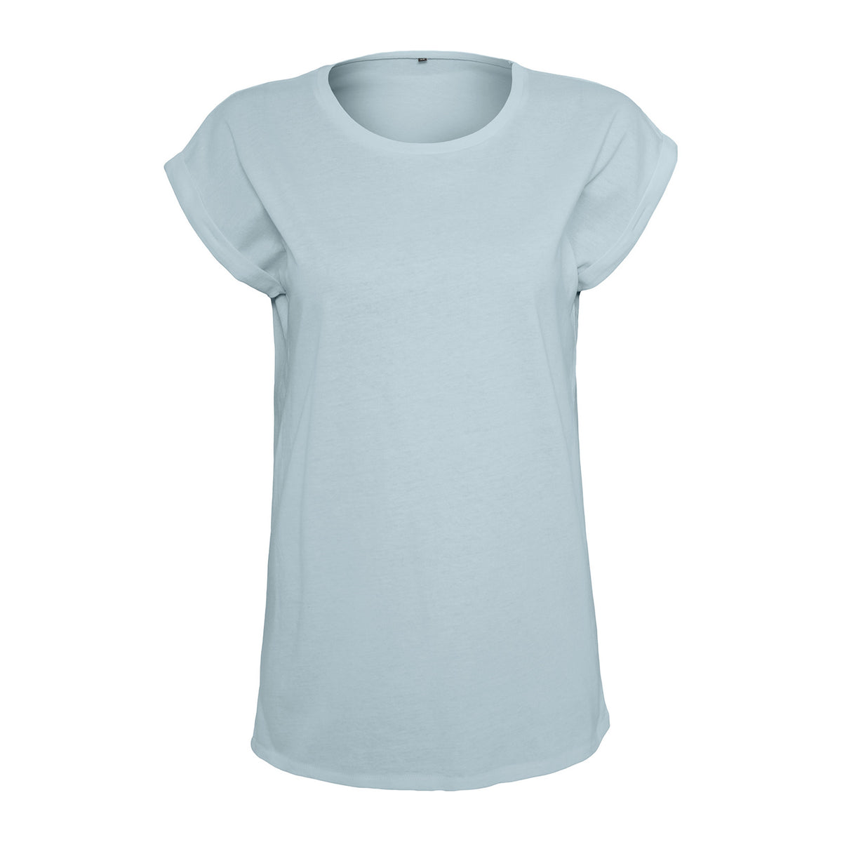 Powder Blue - Front - Build Your Brand Womens-Ladies Extended Shoulder T-Shirt