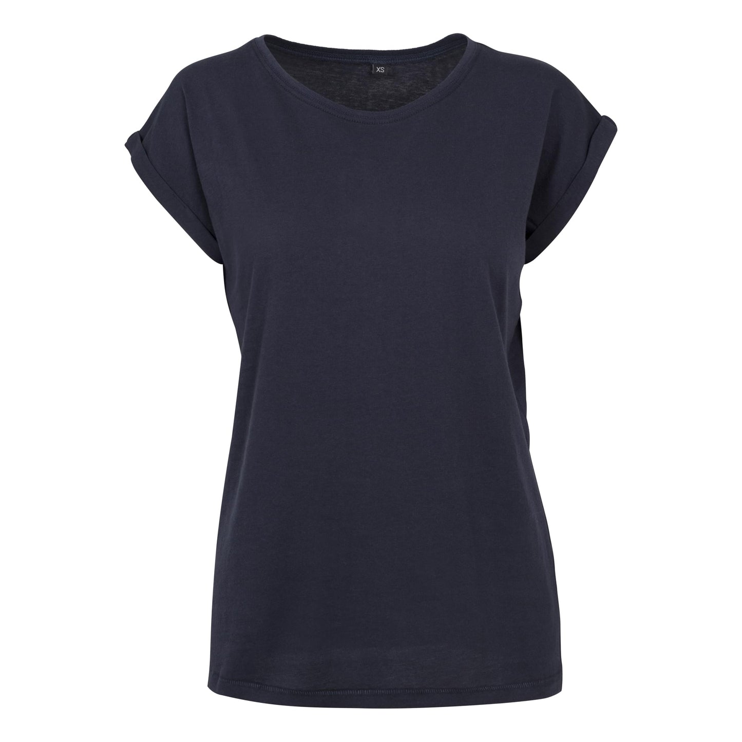 Navy - Front - Build Your Brand Womens-Ladies Extended Shoulder T-Shirt