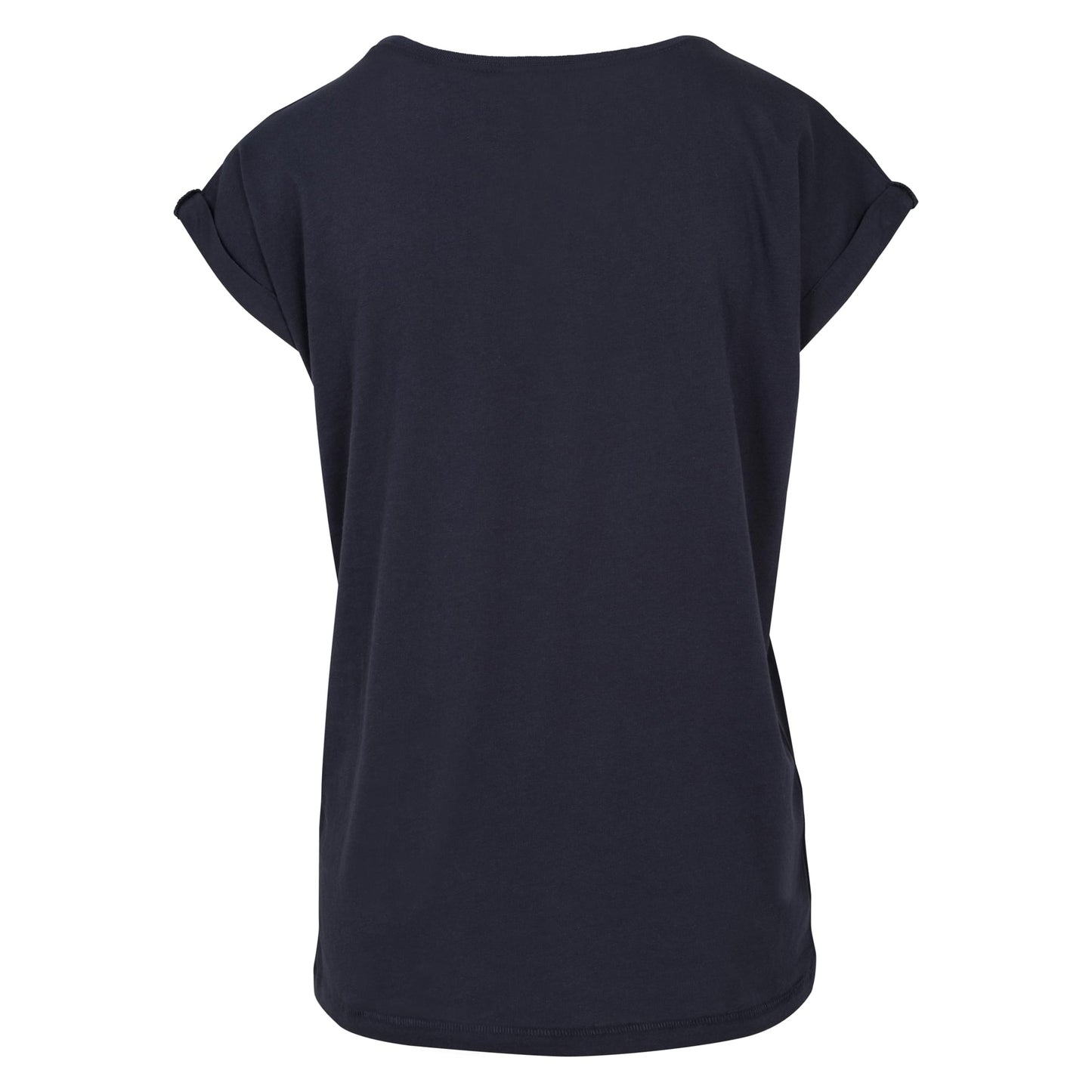 Navy - Back - Build Your Brand Womens-Ladies Extended Shoulder T-Shirt