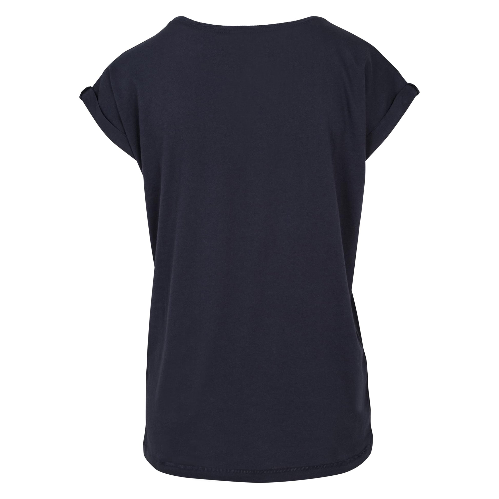 Navy - Back - Build Your Brand Womens-Ladies Extended Shoulder T-Shirt