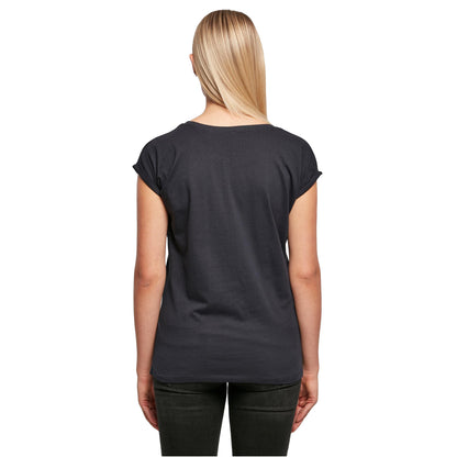 Navy - Lifestyle - Build Your Brand Womens-Ladies Extended Shoulder T-Shirt