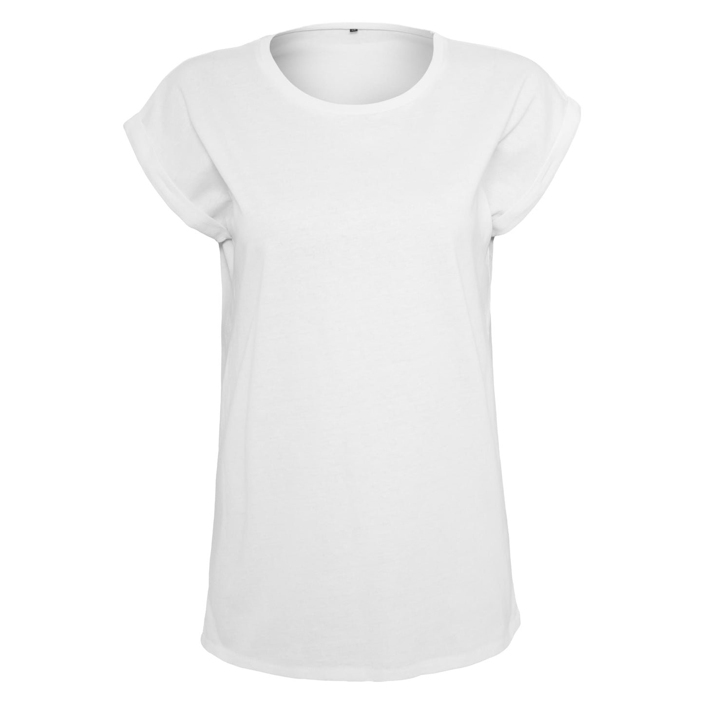 White - Front - Build Your Brand Womens-Ladies Extended Shoulder T-Shirt