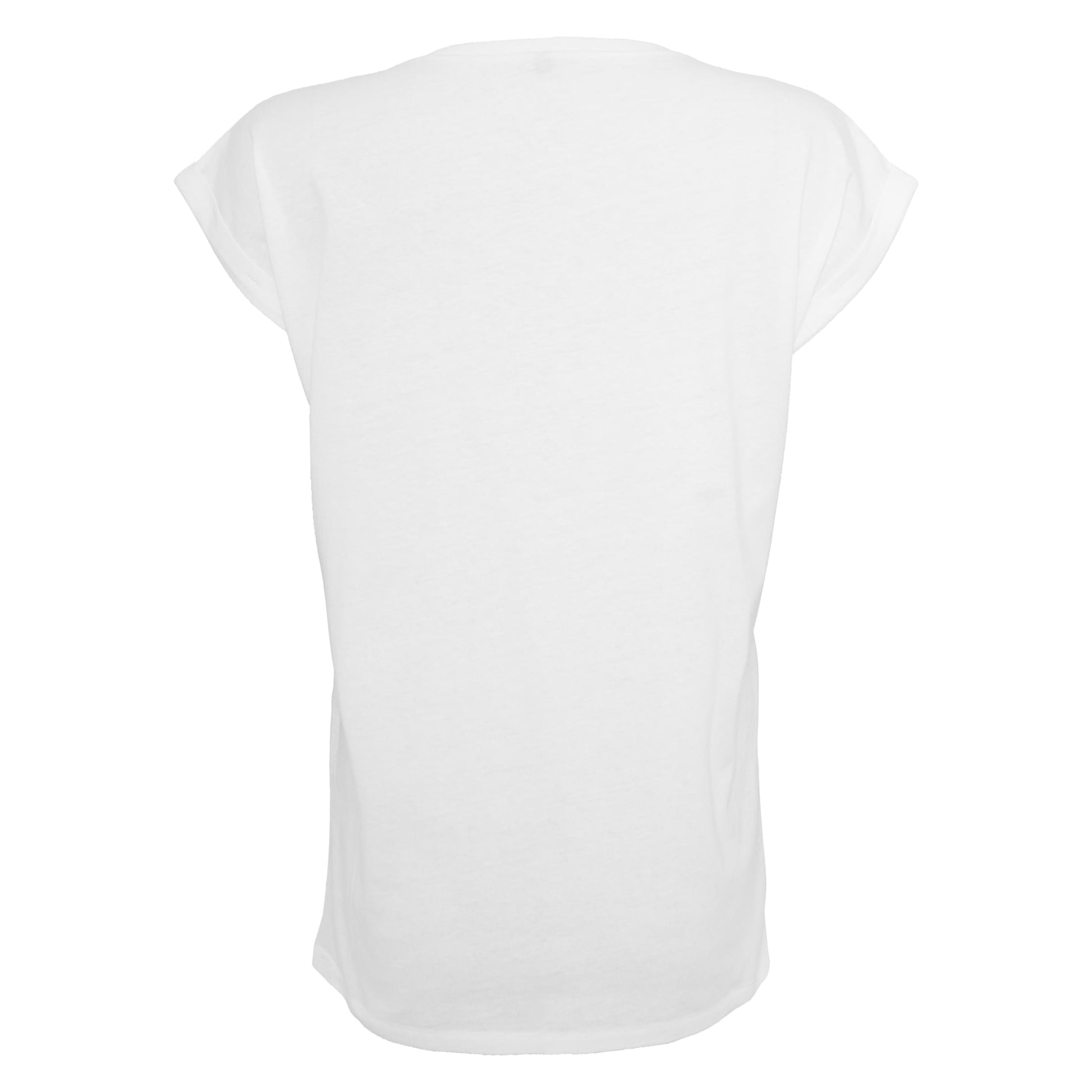 White - Back - Build Your Brand Womens-Ladies Extended Shoulder T-Shirt