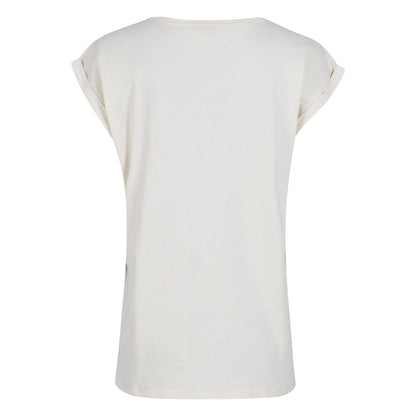 White Sand - Back - Build Your Brand Womens-Ladies Extended Shoulder T-Shirt