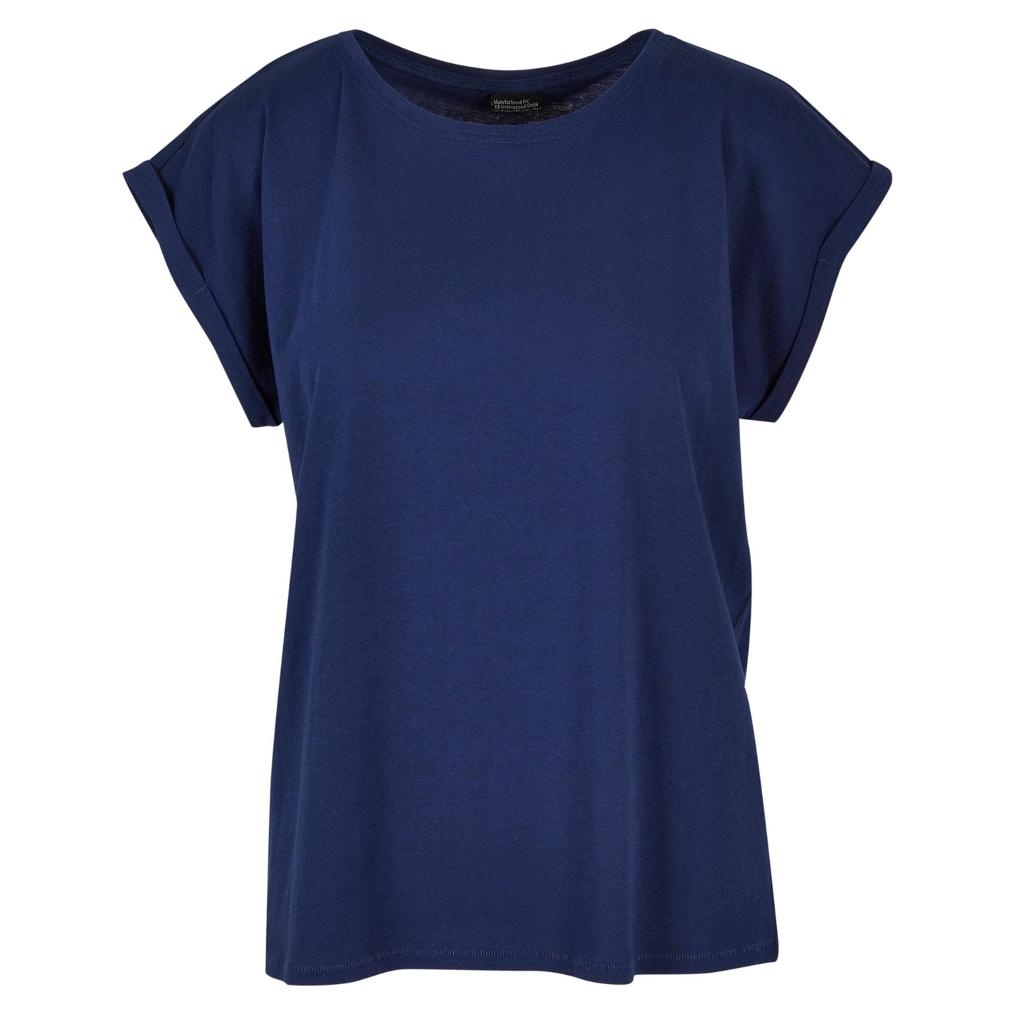 Light Navy - Front - Build Your Brand Womens-Ladies Extended Shoulder T-Shirt