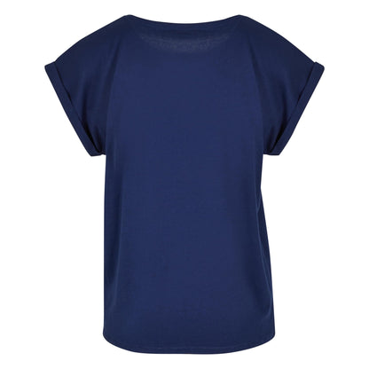 Light Navy - Back - Build Your Brand Womens-Ladies Extended Shoulder T-Shirt