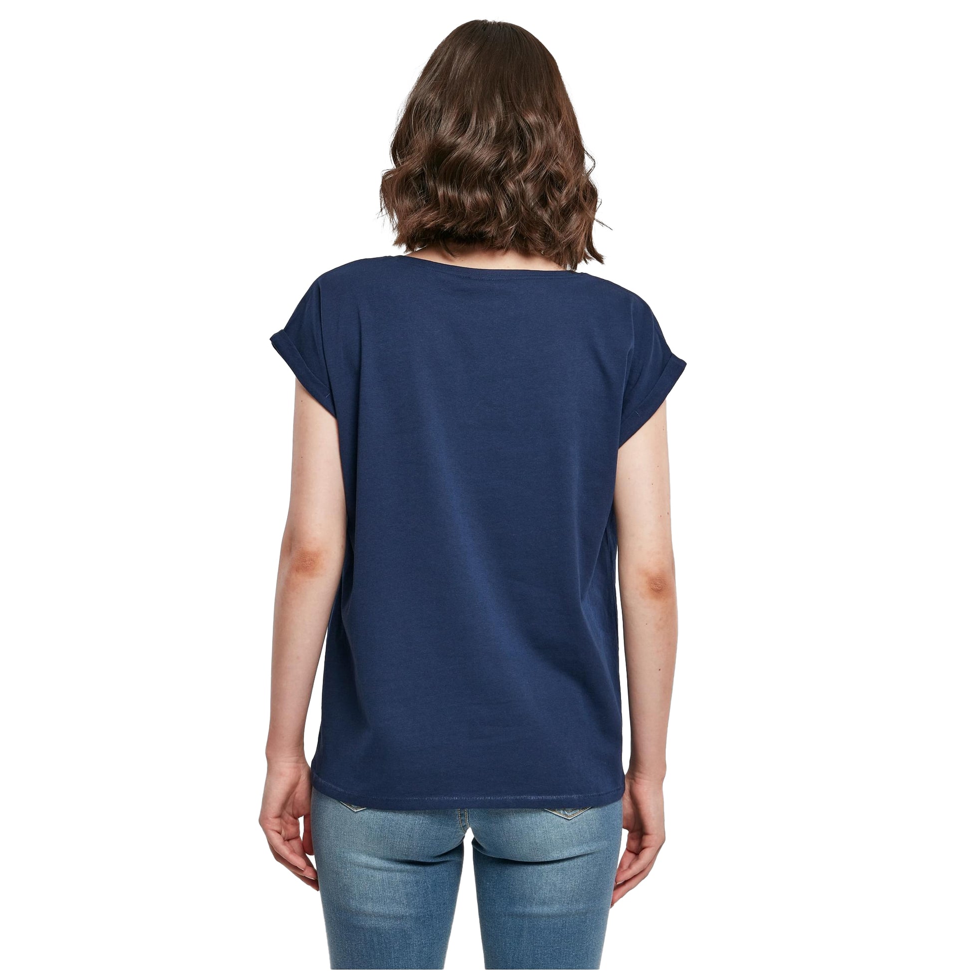Light Navy - Lifestyle - Build Your Brand Womens-Ladies Extended Shoulder T-Shirt