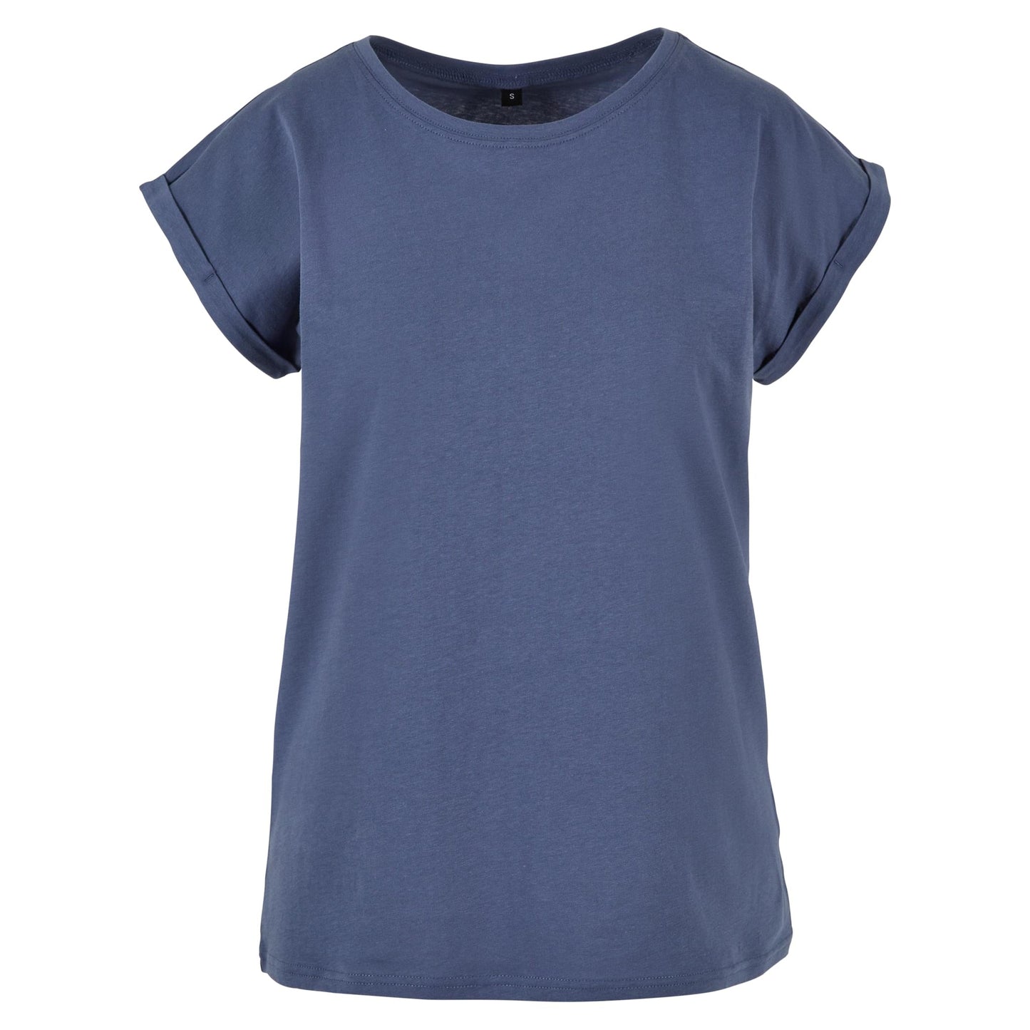 Vintage Blue - Front - Build Your Brand Womens-Ladies Extended Shoulder T-Shirt