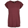 Cherry - Front - Build Your Brand Womens-Ladies Organic Extended Shoulder T-Shirt