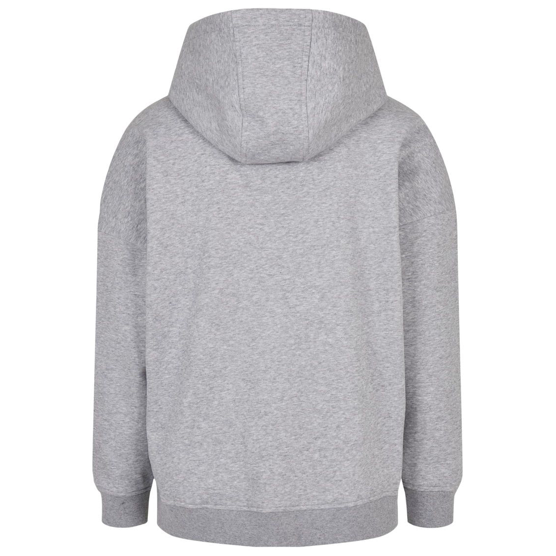 Grey - Back - Build Your Brand Mens Oversized Cut-On Hoodie