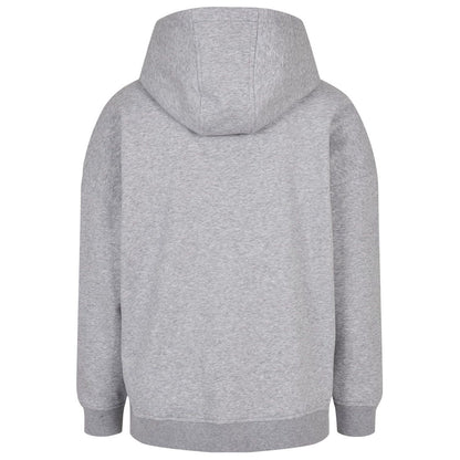 Grey - Back - Build Your Brand Mens Oversized Cut-On Hoodie
