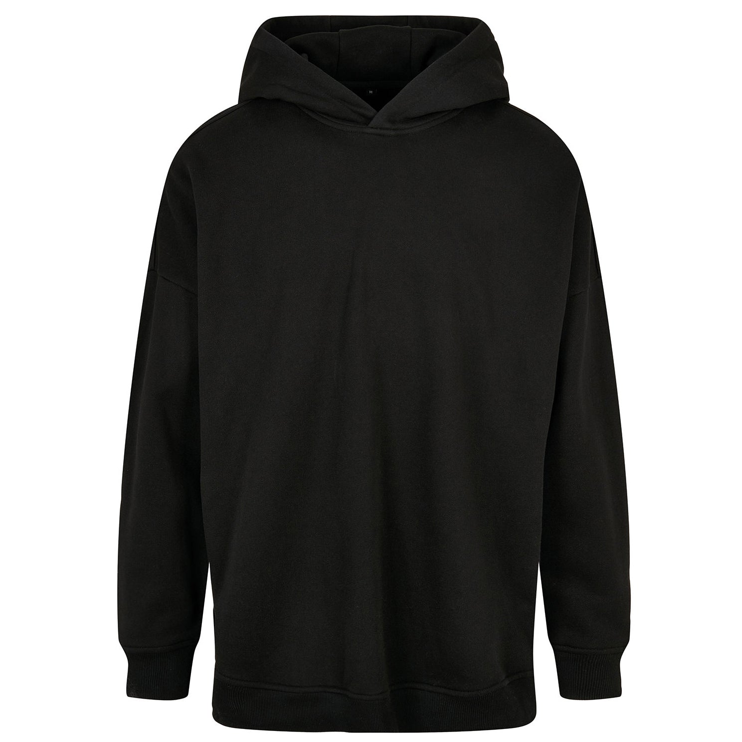 Black - Front - Build Your Brand Mens Oversized Cut-On Hoodie