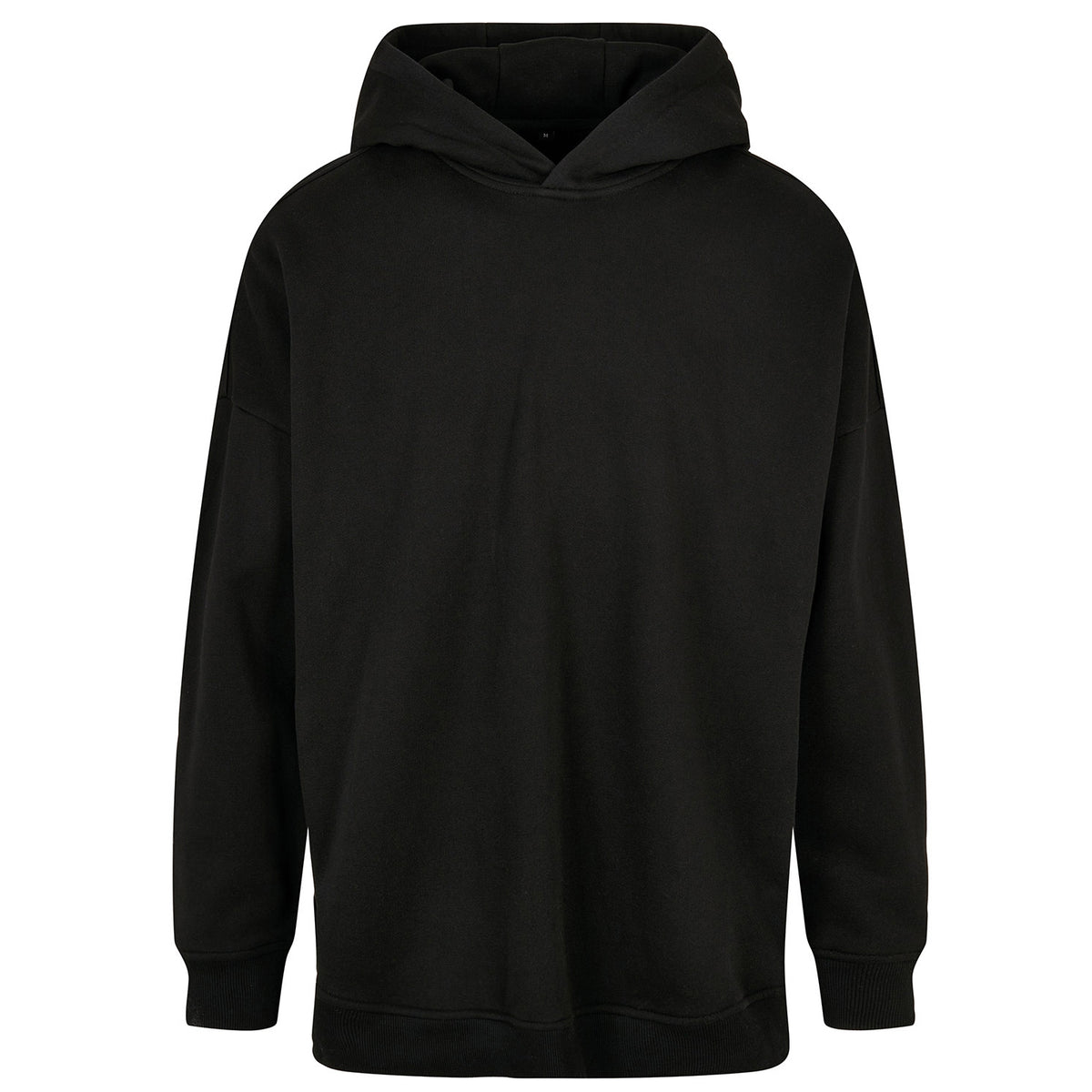 Black - Front - Build Your Brand Mens Oversized Cut-On Hoodie