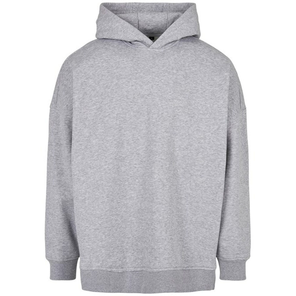 Grey - Front - Build Your Brand Mens Oversized Cut-On Hoodie