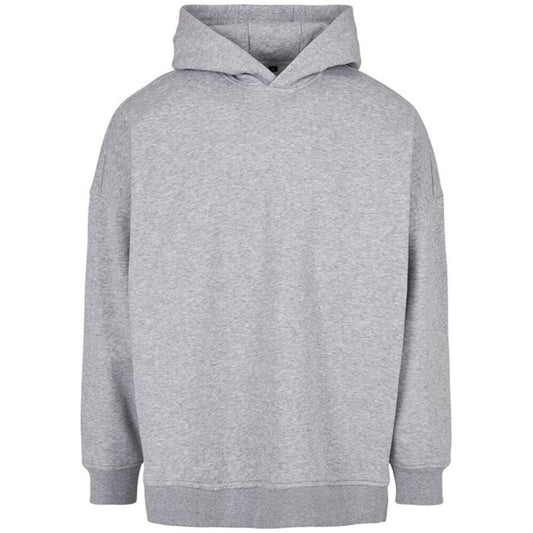 Grey - Front - Build Your Brand Mens Oversized Cut-On Hoodie