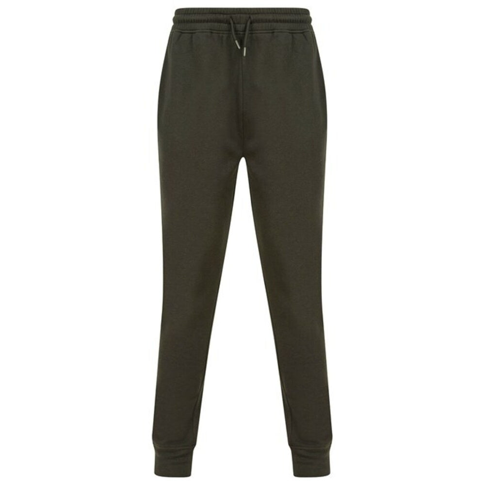 Olive Green - Front - Tombo Unisex Adult Athleisure Jogging Bottoms