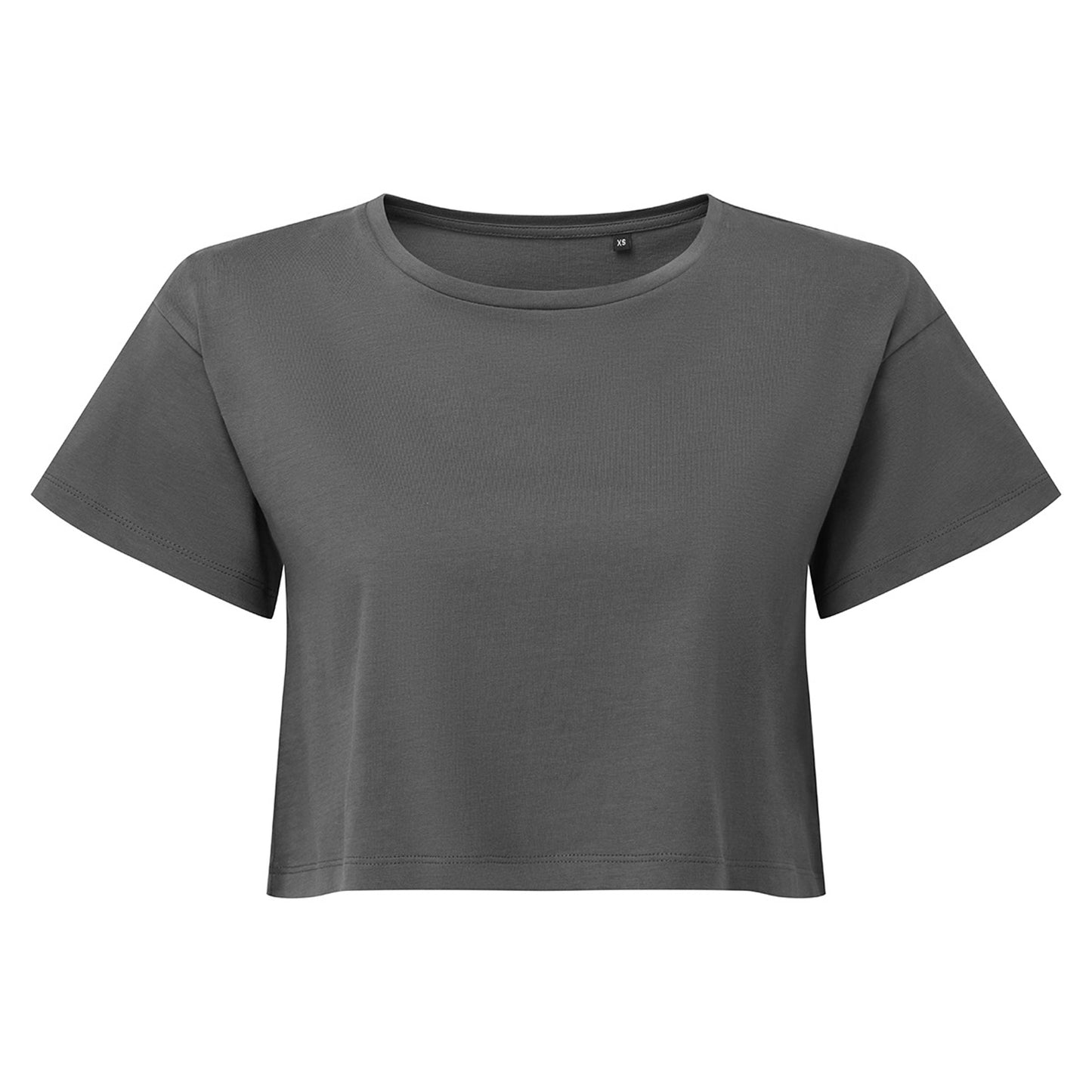 Charcoal - Front - TriDri Womens-Ladies Crop Top