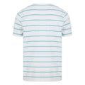 White-Duck Egg Blue - Back - Front Row Mens Striped T-Shirt