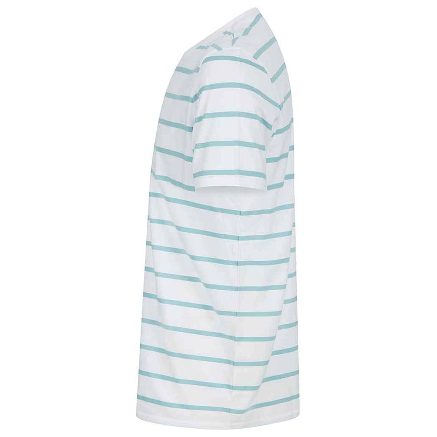 White-Duck Egg Blue - Side - Front Row Mens Striped T-Shirt