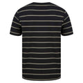 Black-Khaki - Back - Front Row Mens Striped T-Shirt