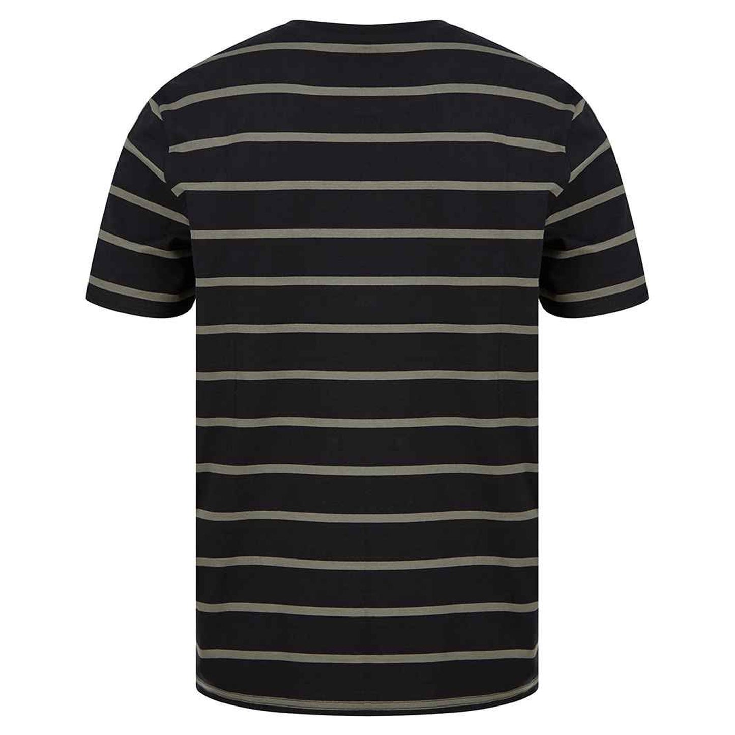 Black-Khaki - Back - Front Row Mens Striped T-Shirt