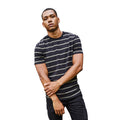 Black-Khaki - Lifestyle - Front Row Mens Striped T-Shirt