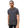 Black-Khaki - Close up - Front Row Mens Striped T-Shirt