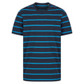 Navy-Marine - Front - Front Row Mens Striped T-Shirt