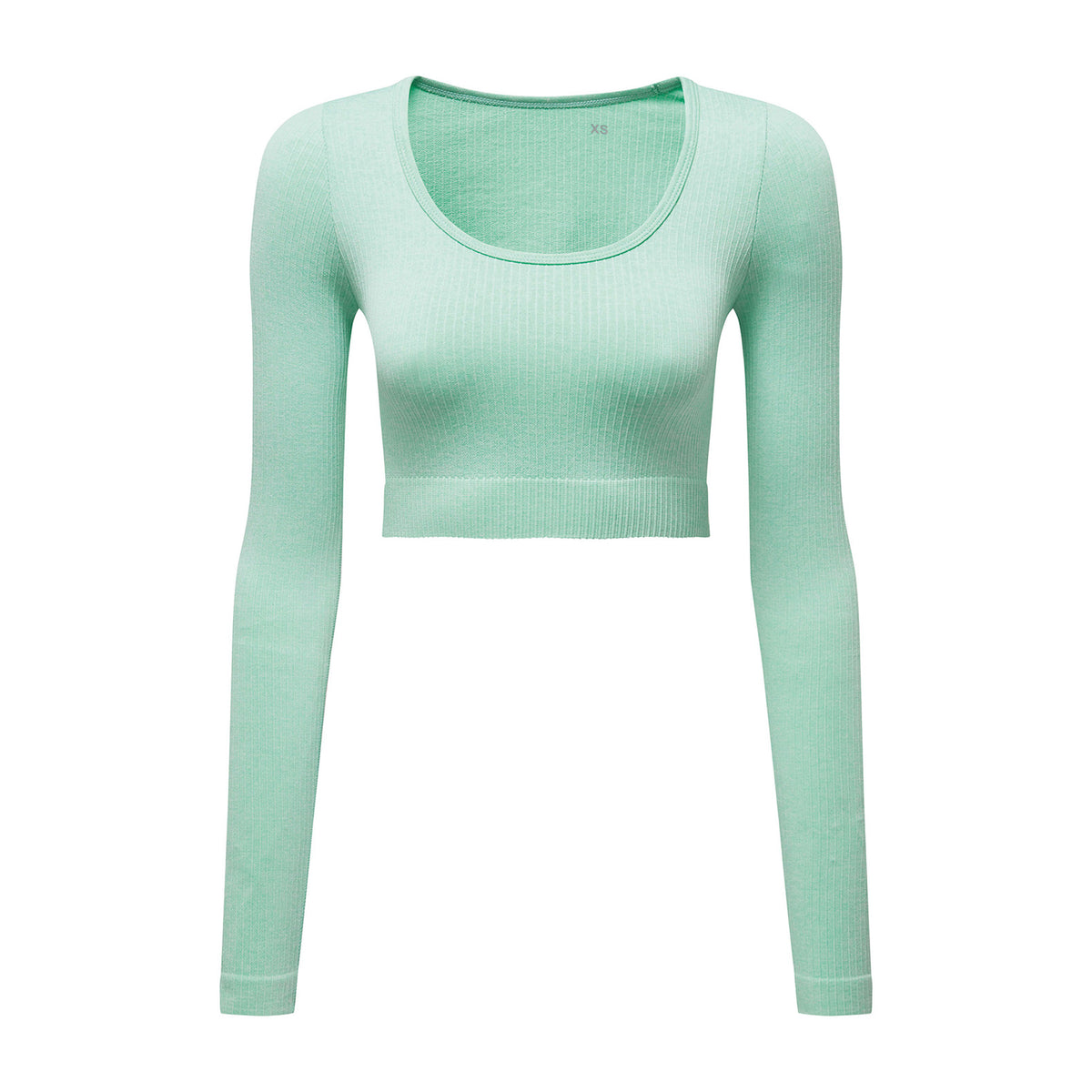 Peppermint - Front - TriDri Womens-Ladies Ribbed Seamless 3D Crop Top