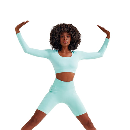 Peppermint - Side - TriDri Womens-Ladies Ribbed Seamless 3D Crop Top